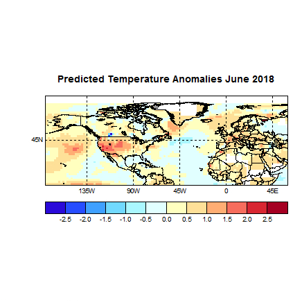 Prognose Juni 2018 Temperatur Europa und Amerika neu