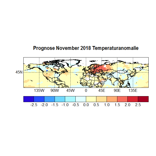 Prognose November 2018 Temperatur NH Bild aus Augustwerten