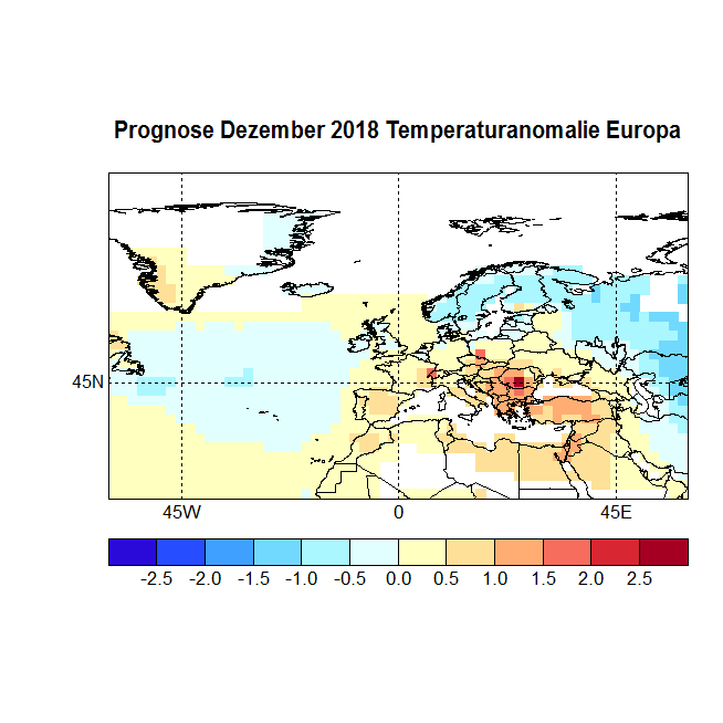 Prognose Dezember 2018 Temp Europa