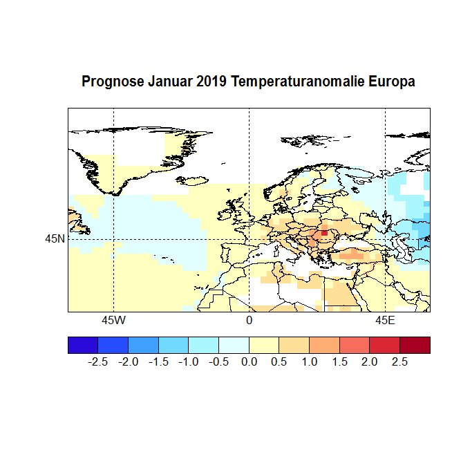 Prognose Januar 2019 Temp Europa