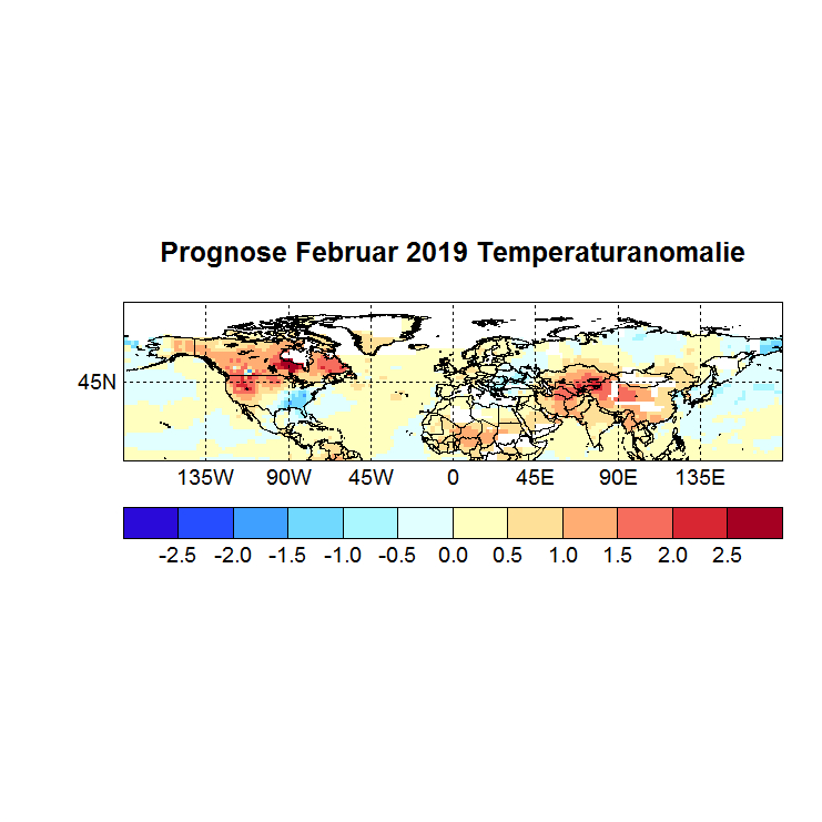 Prognose Februar 2019 Temperatur NH Bild aus Jan