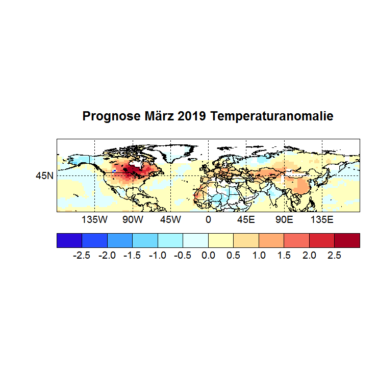 Prognose März 2019 Temperatur NH Bild aus Jan