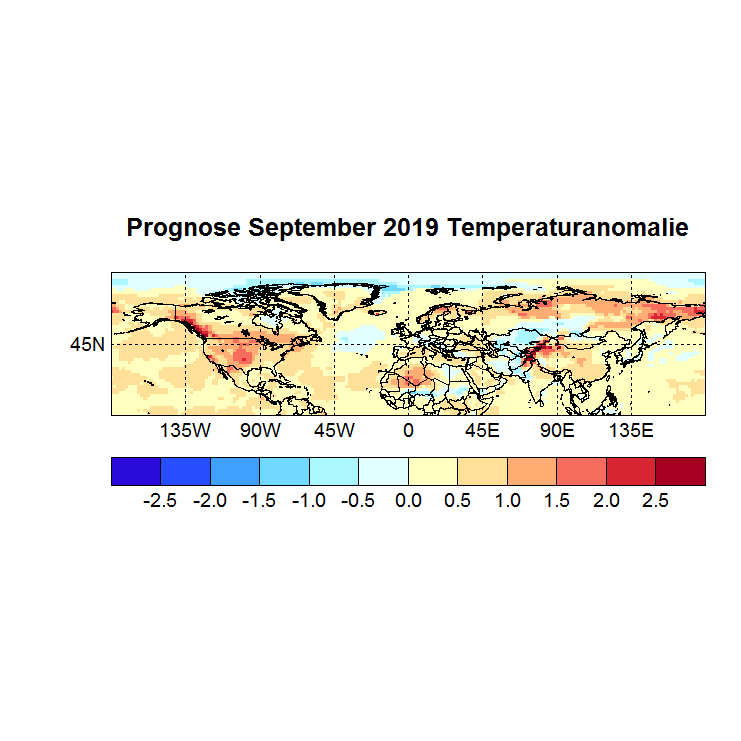 Prognose September 2019 Temperatur NH Bild aus Juli
