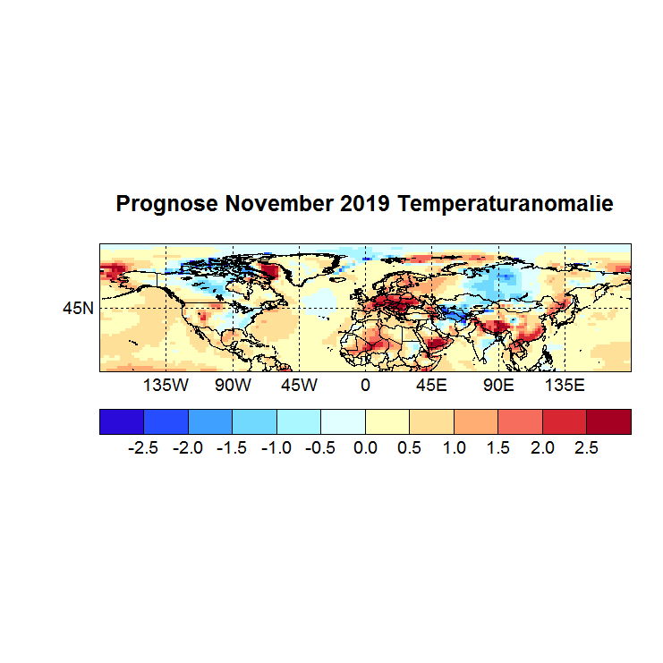 Prognose November 2019 Temperatur NH Bild aus August
