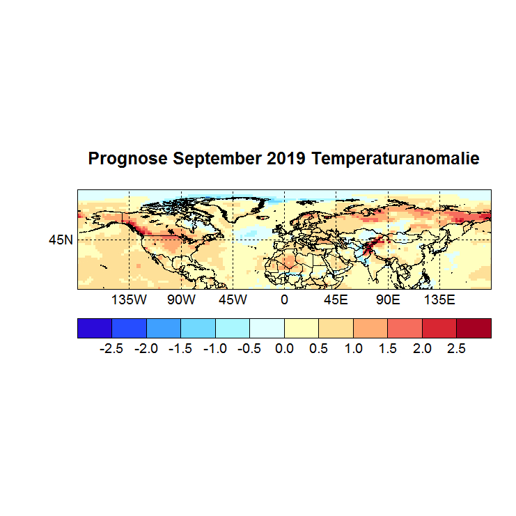 Prognose September 2019 Temperatur NH Bild aus August