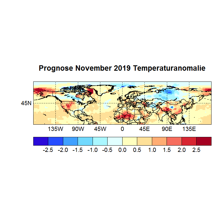 Prognose November 2019 Temperatur NH Bild aus Sept
